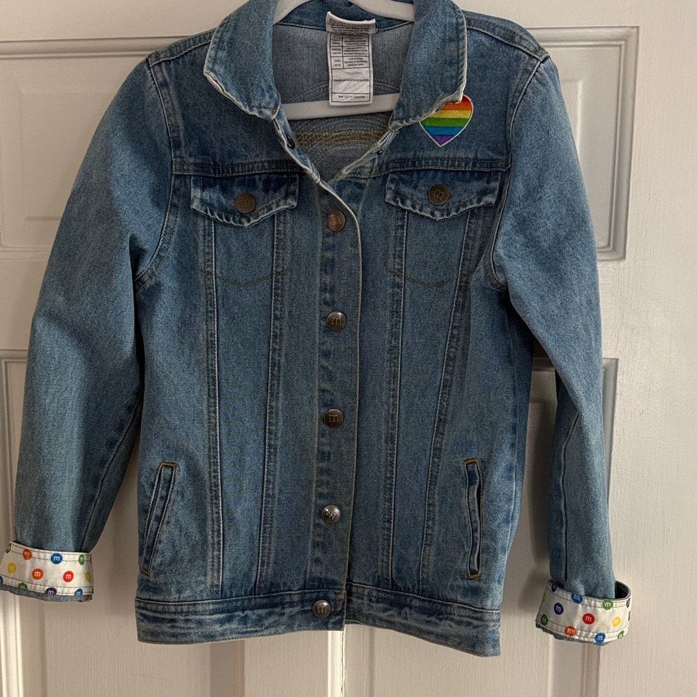 Kids Denim Jacket with Rainbow Patch